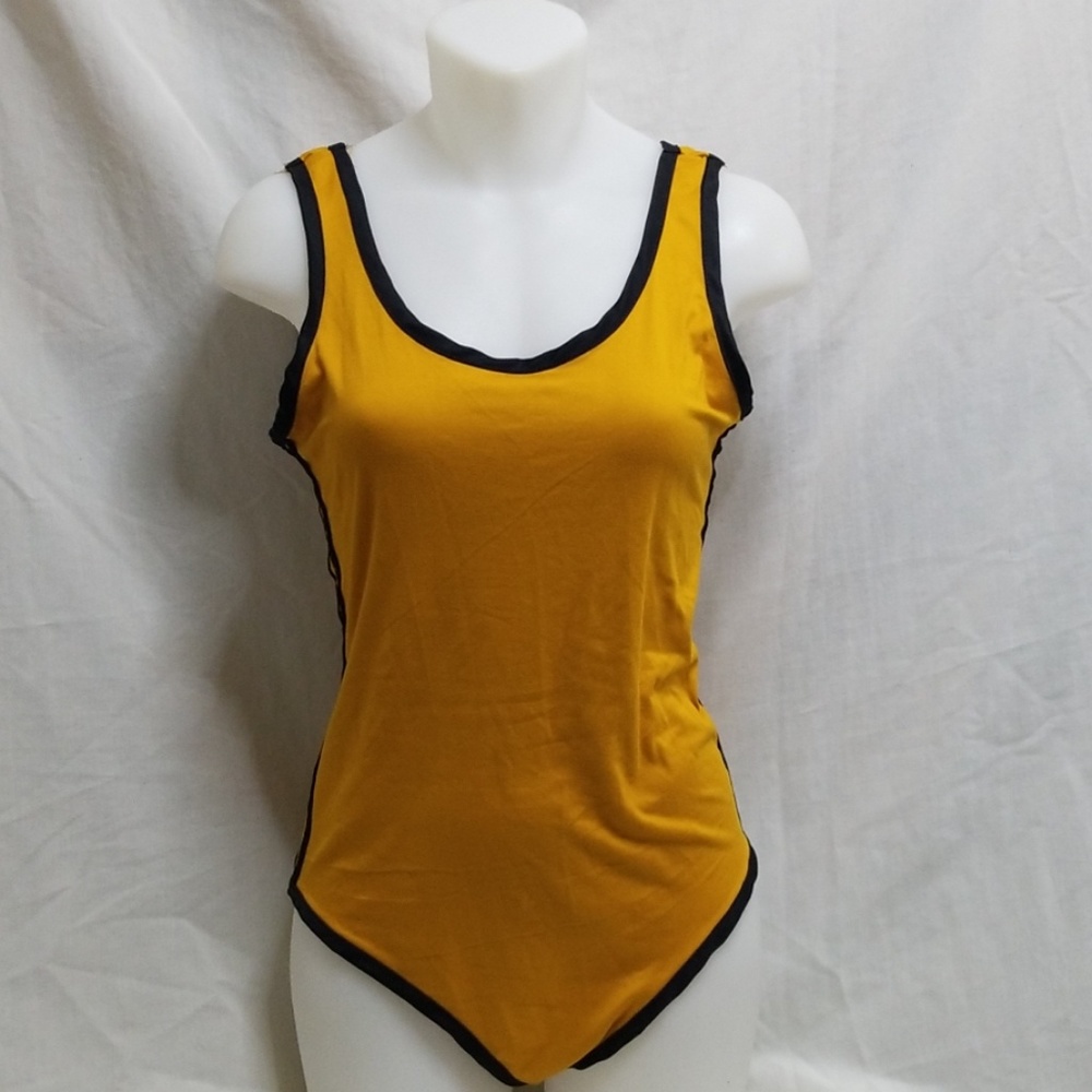 Mustard & Black Bodysuit Size L
